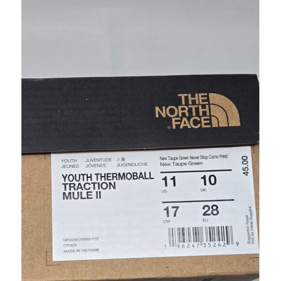 The North Face Youth Thermoball traction Mule II Slipper youth kids size 11 - Picture 3 of 9